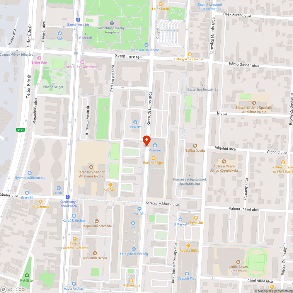 Kátyúkból kipergett törmelék a kerékpársávon bejelentés helye