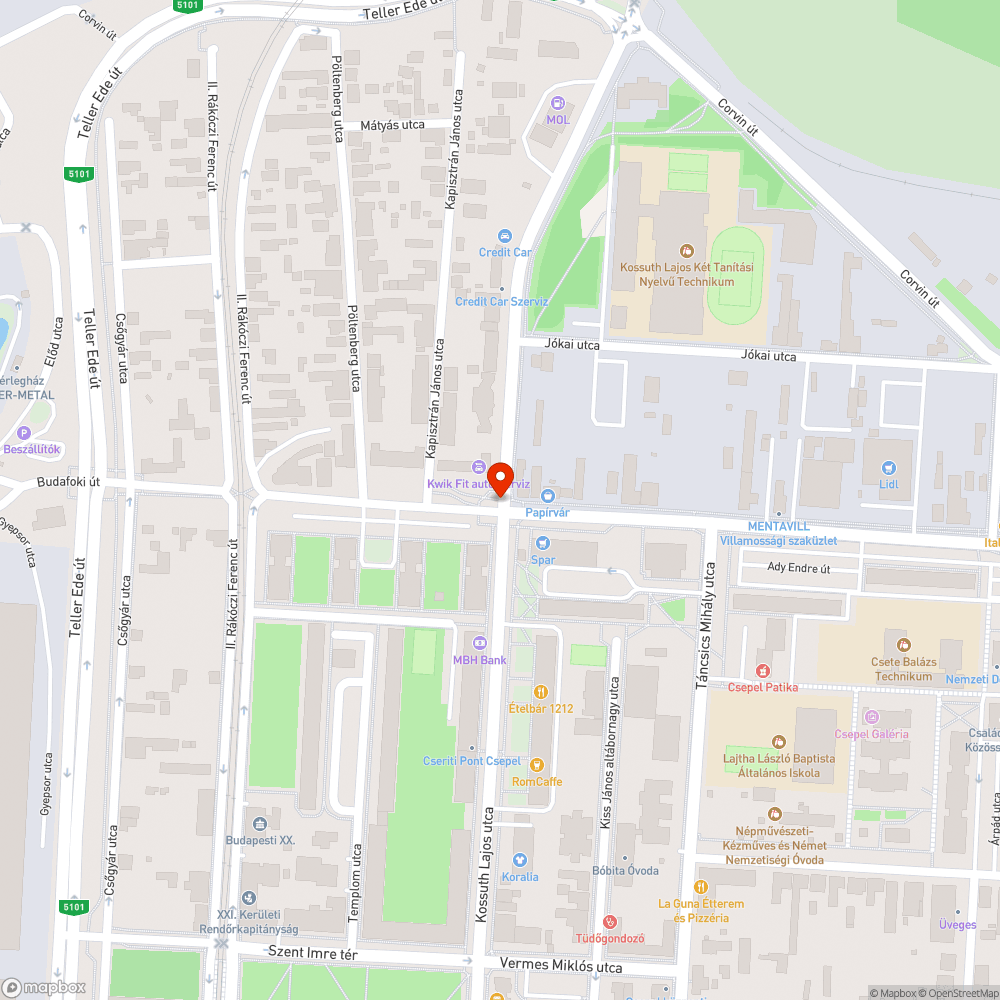 Kidöntött EAK tábla (Kossuth Lajos utca - Ady Endre út) bejelentés helye