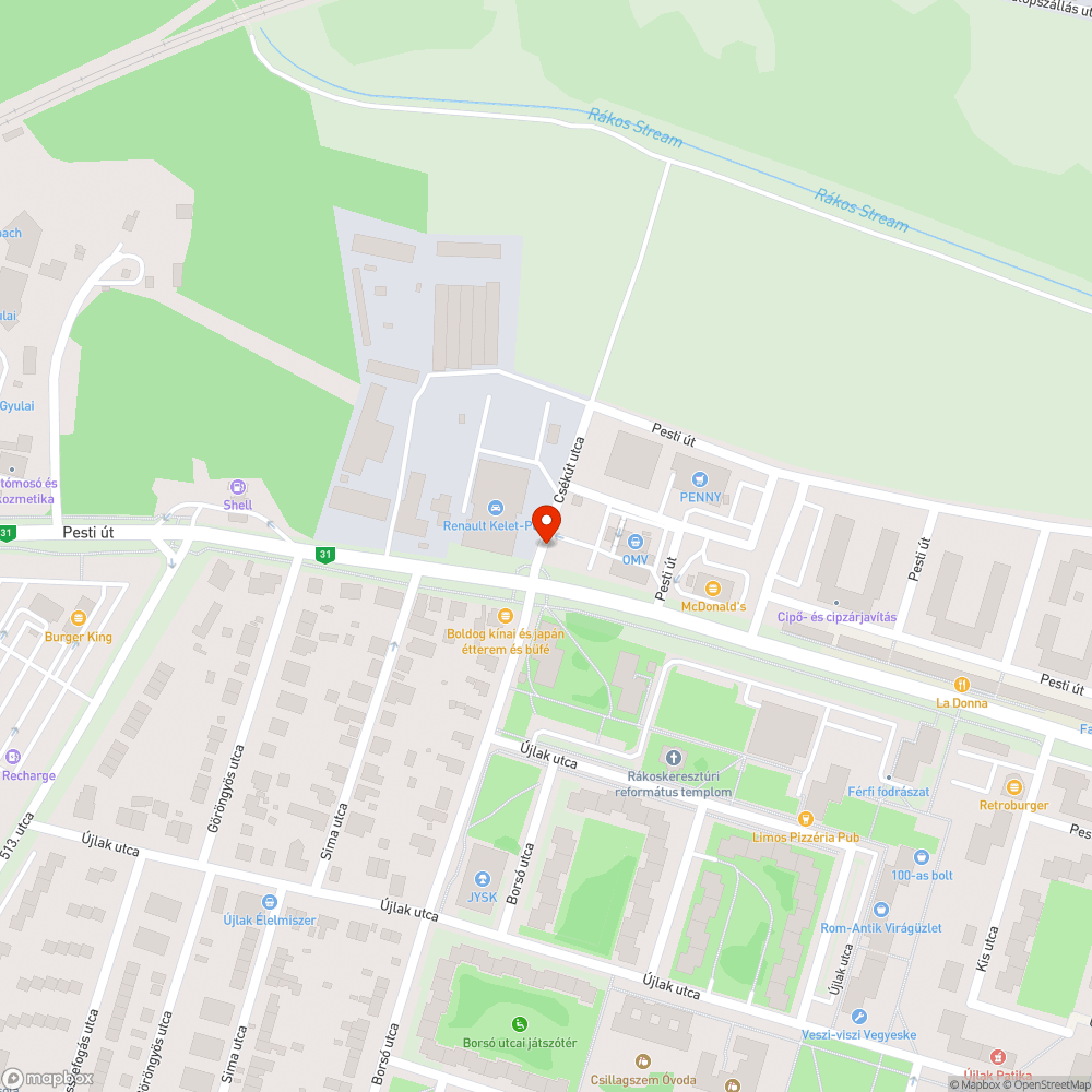 Borsó fényterelő bejelentés helye