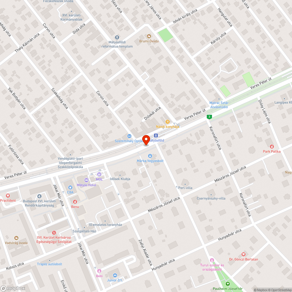 Üveg nélküli utasváró bejelentés helye