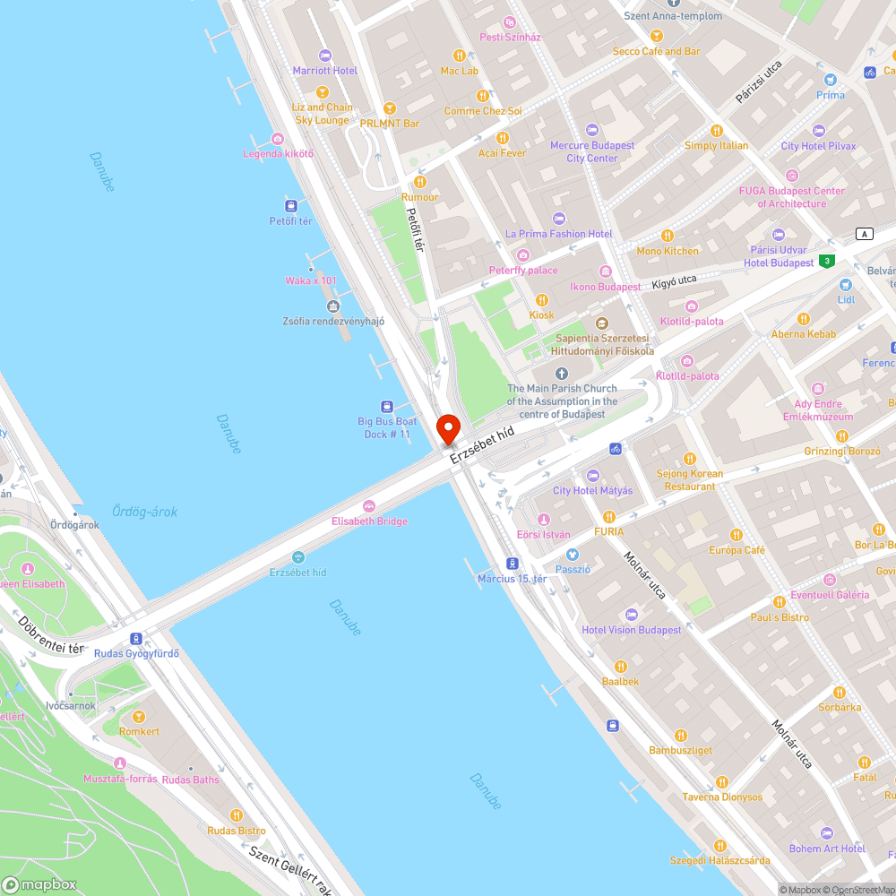 Graffiti az Erzsébet hídnál bejelentés helye