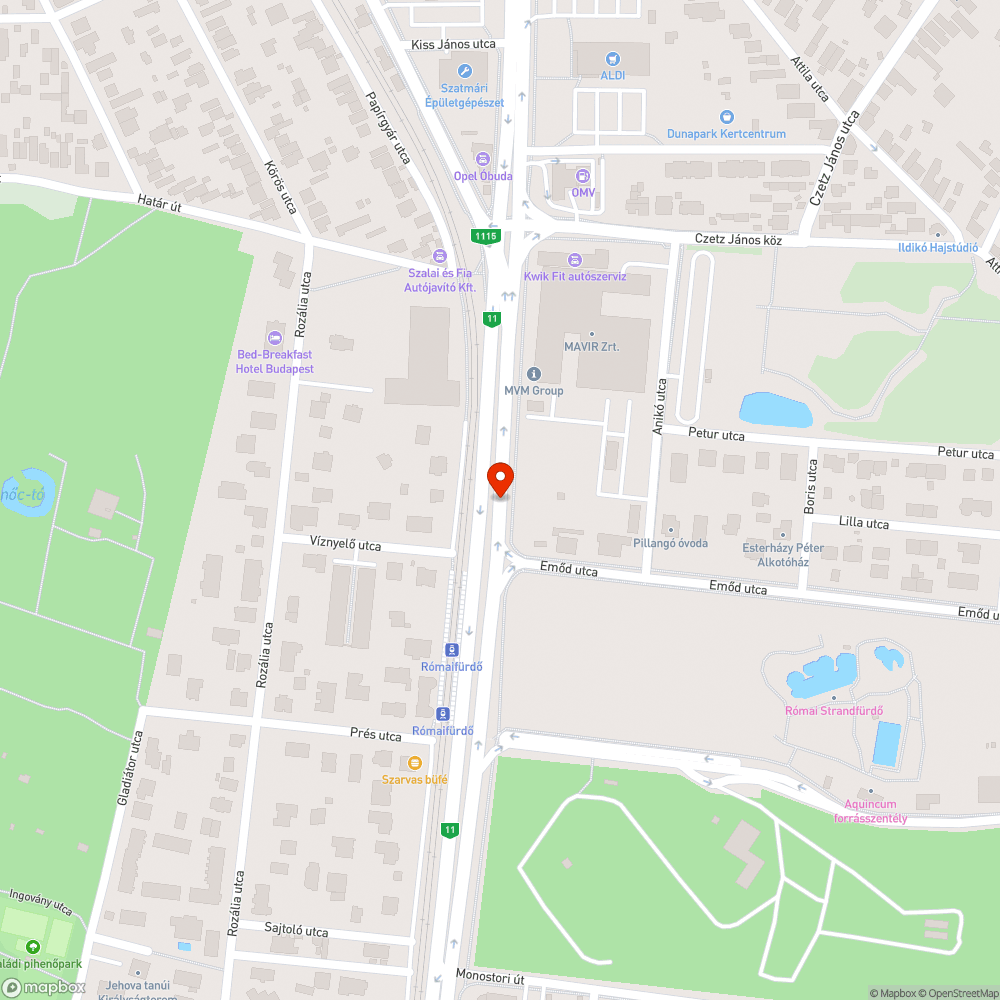 Megdőlt tábla bejelentés helye