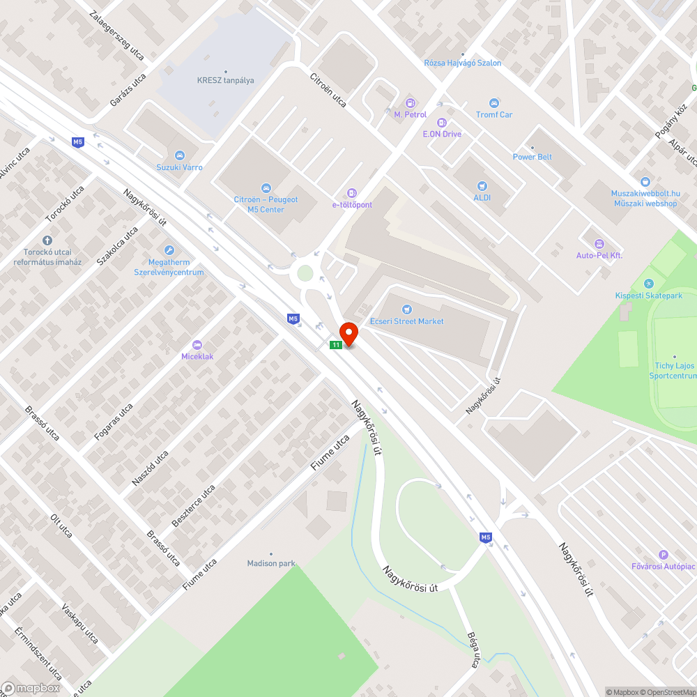 Majdnem akadálymentes felüljáró bejelentés helye