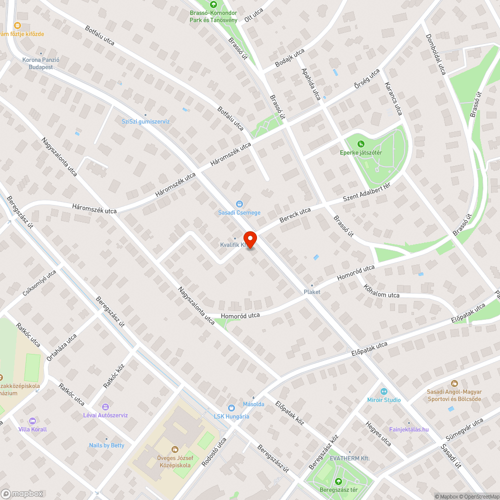 Elhagyott autó bejelentés helye