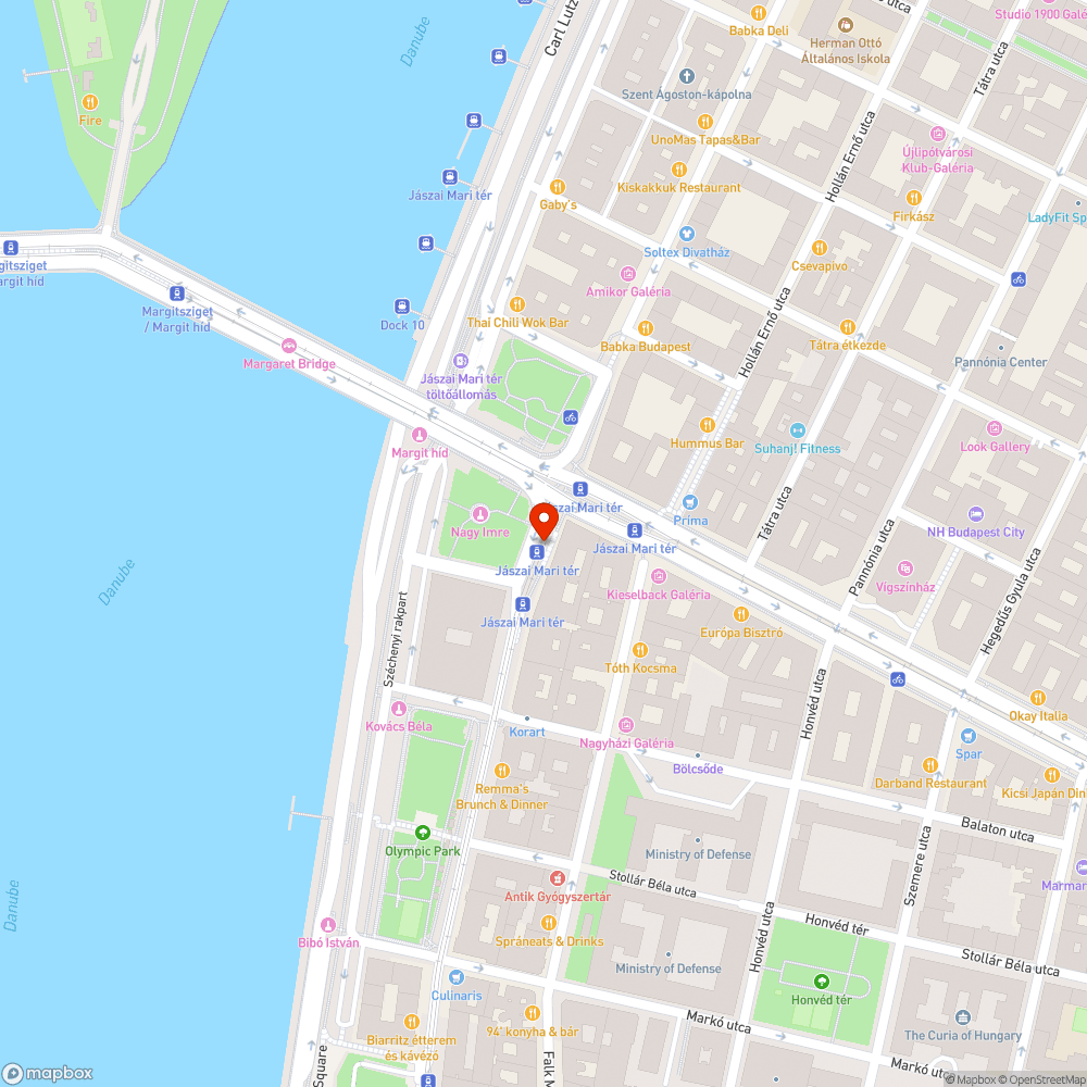 Graffitis váró (Jászai Mari tér) bejelentés helye