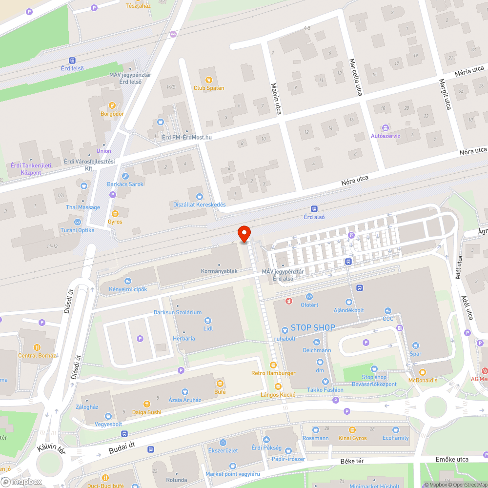 Érd-alsó vasútállomás - takarítás bejelentés helye