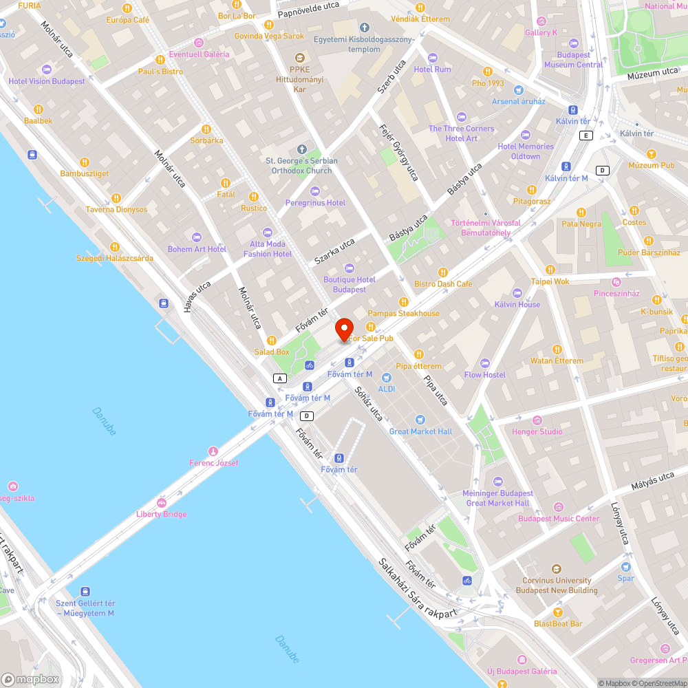 Műszaki hibás autó a Fővám téren bejelentés helye