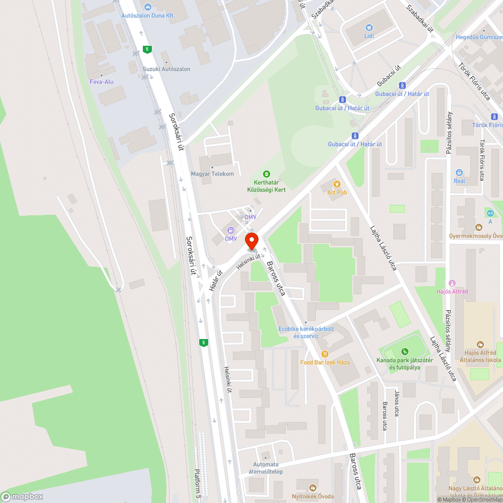 Hiányzó EAK tábla (Határ út - Baross utca) bejelentés helye