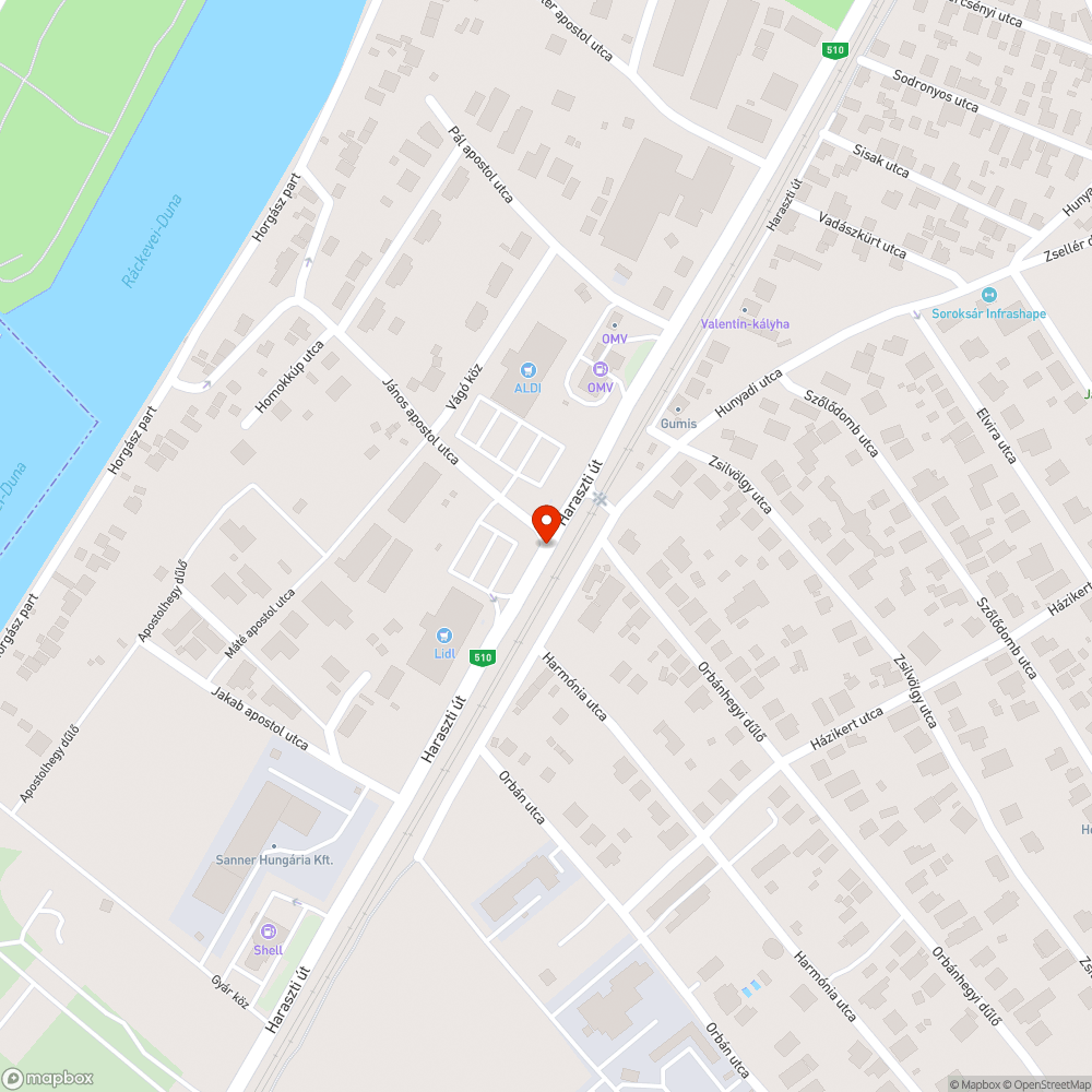 Megsüllyed úttest XXIII. kerület Haraszti út - János Apostol utca bejelentés helye