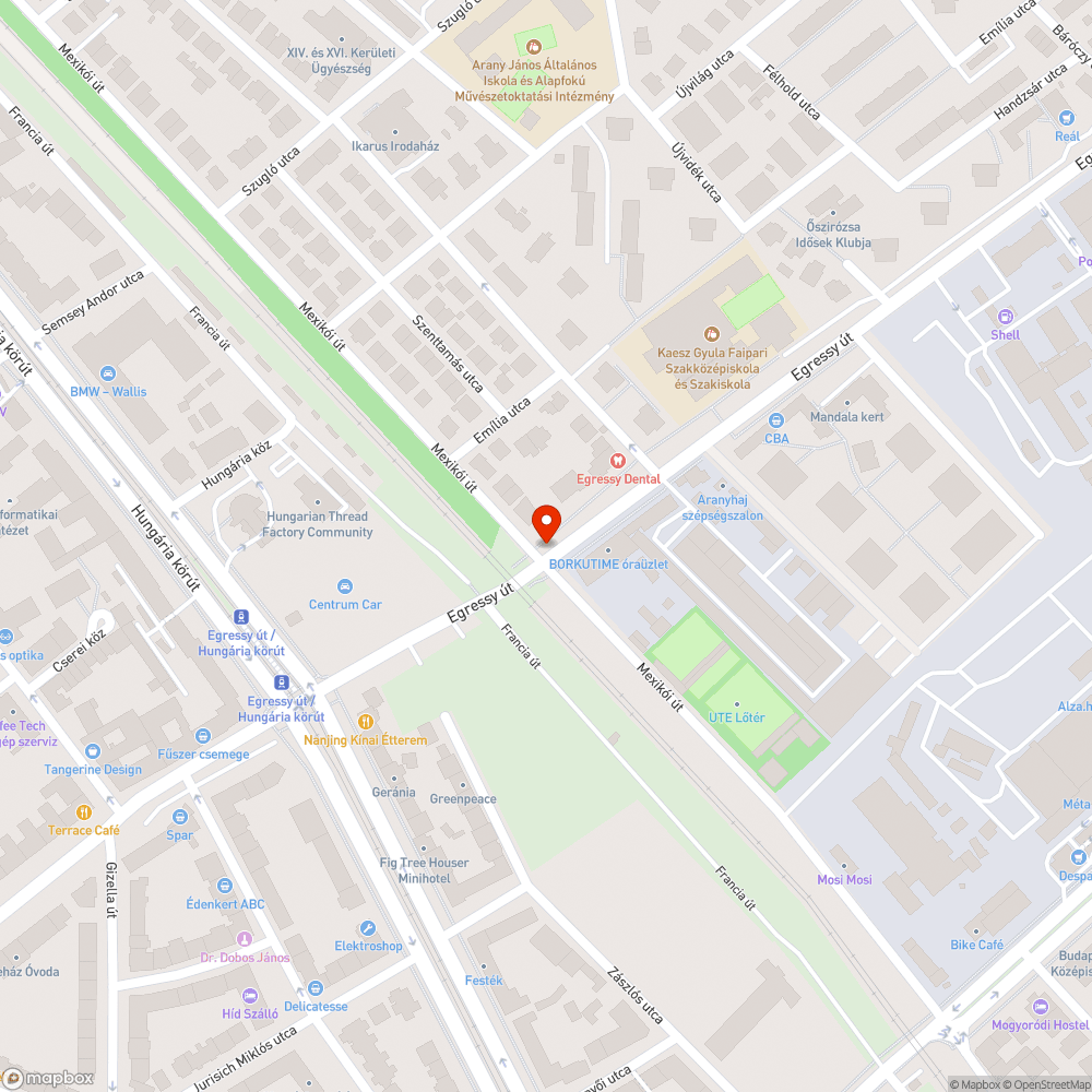 Útburkolati jelek teljes hiánya (lekopott) bejelentés helye