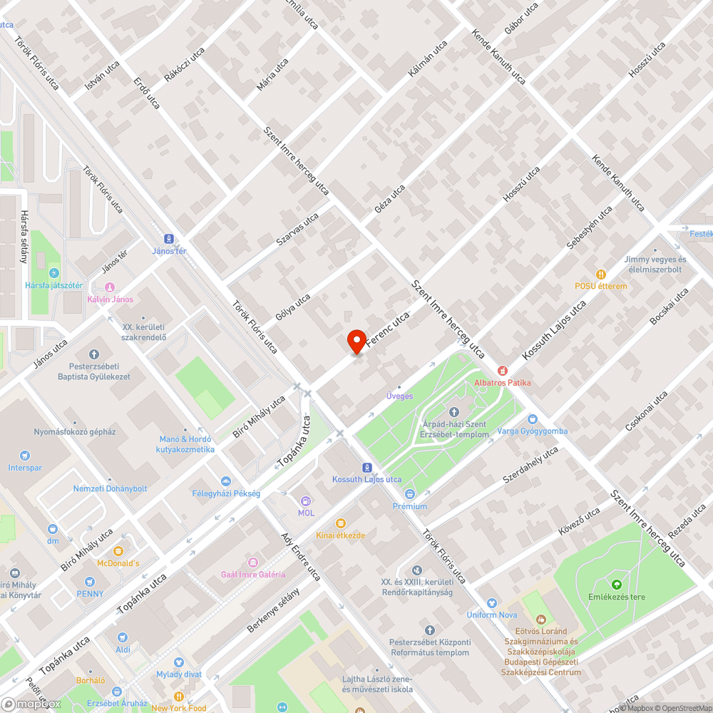 Tuskó bejelentés helye