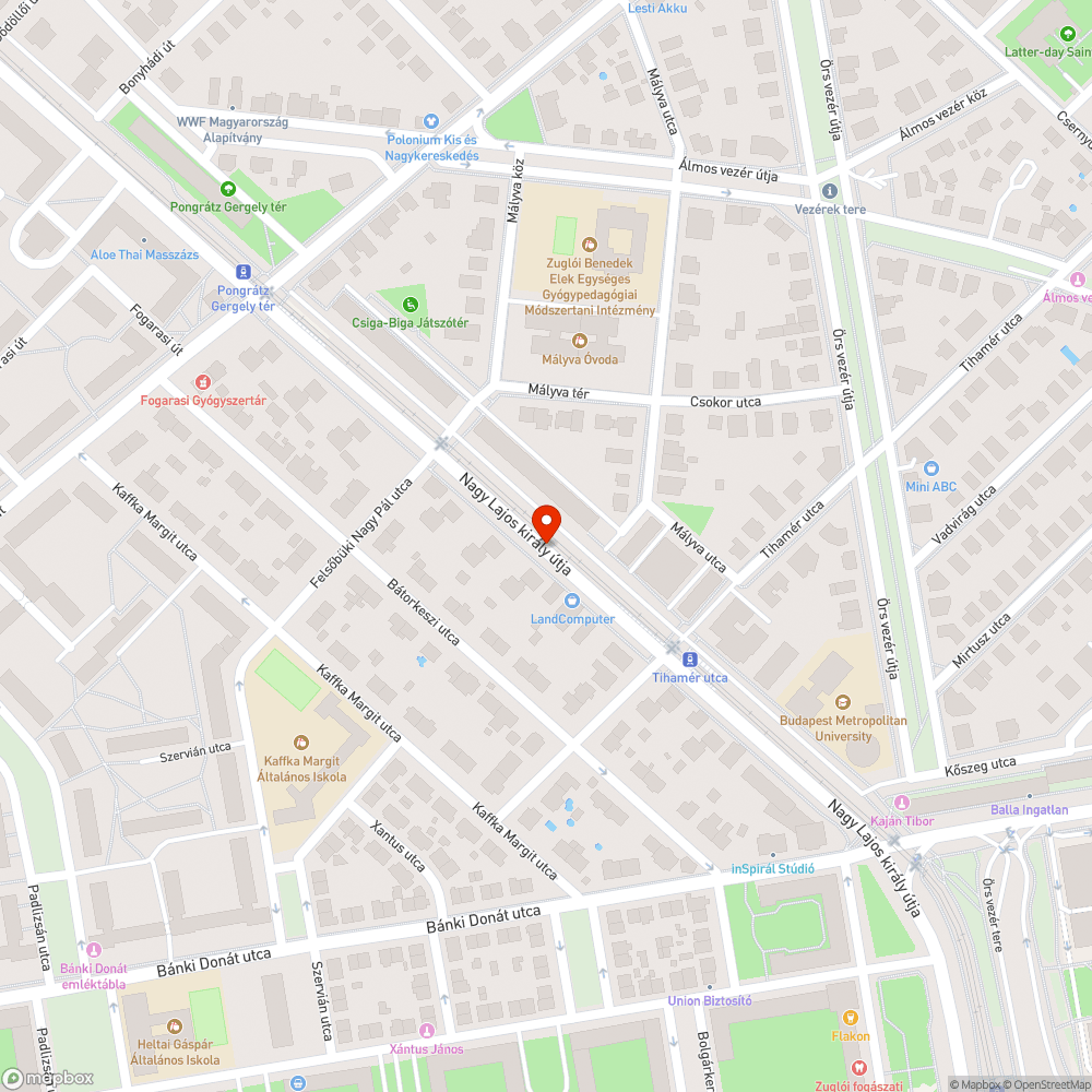 Kátyúk sora a Nagy Lajos király útján bejelentés helye