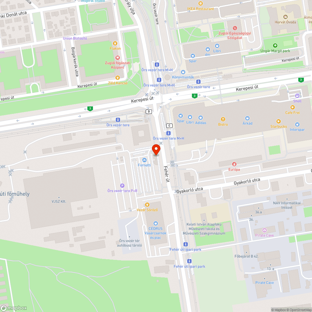 Sofőrök pihenője bejelentés helye