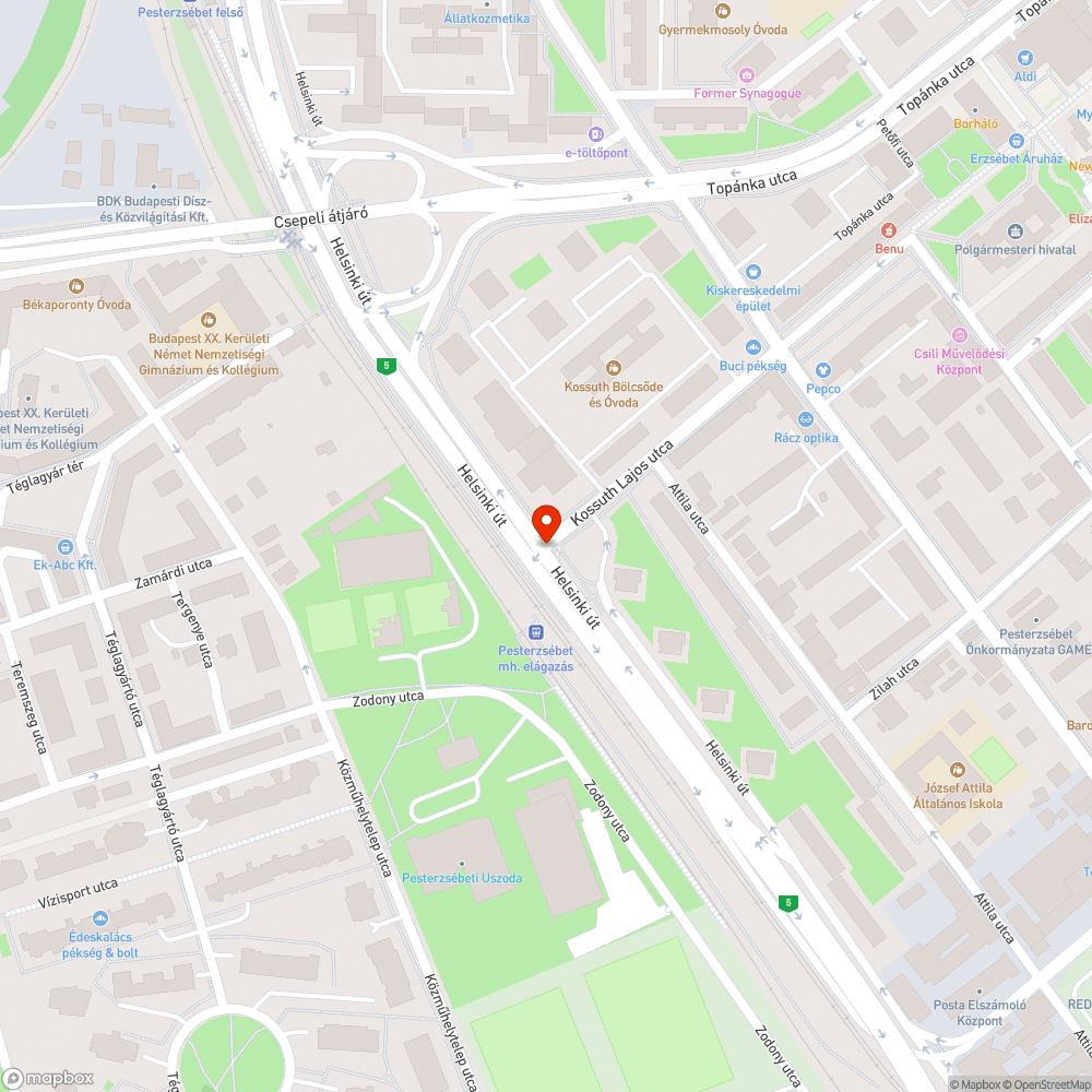 Kavicsok a járdán bejelentés helye