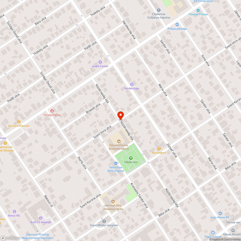 Szembejövő forgalom bejelentés helye