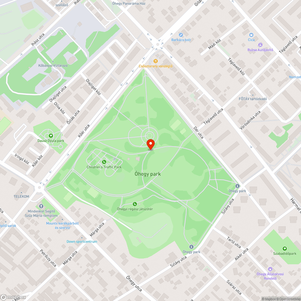 Graffitik az Óhegy parkban bejelentés helye