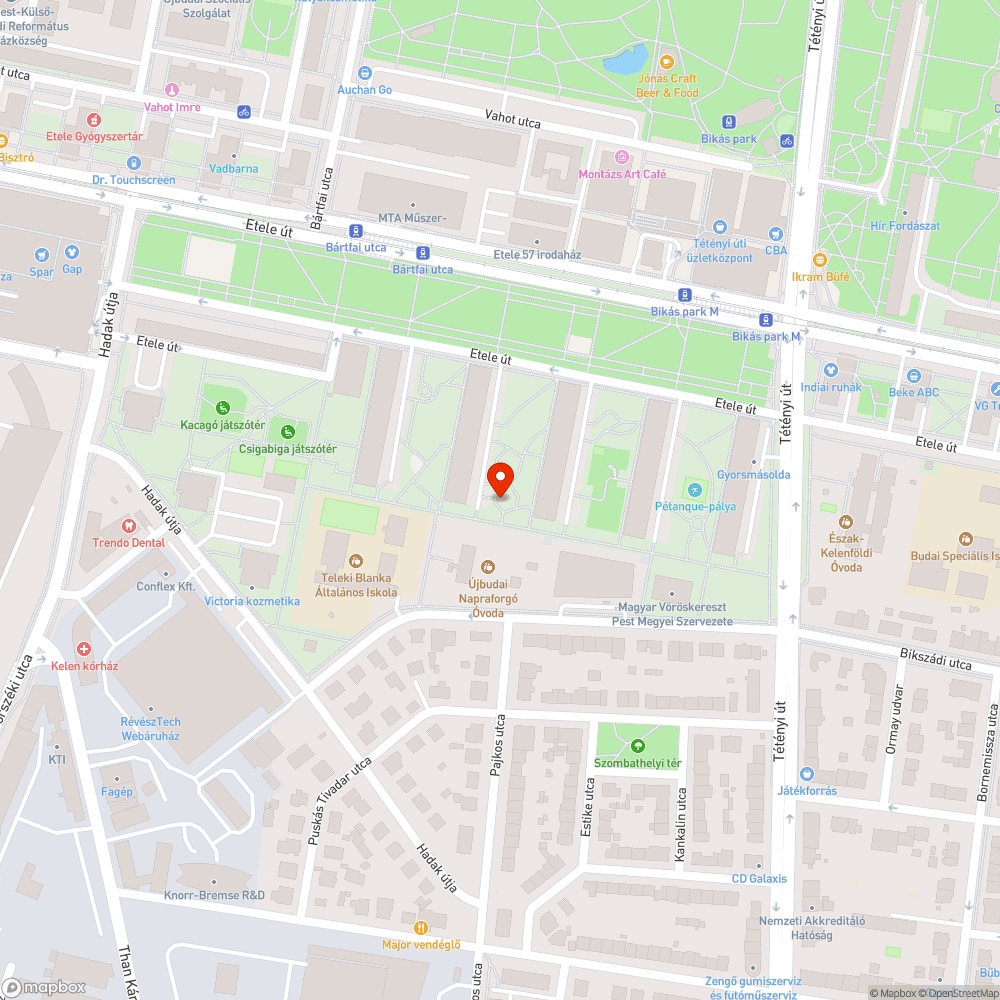 Leszakadt faág bejelentés helye