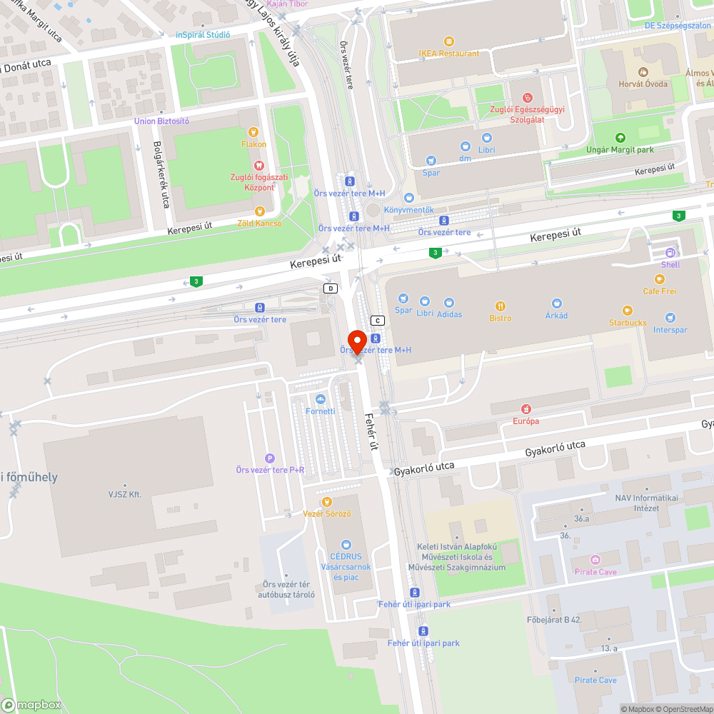 Kátyú a sínek mentén bejelentés helye