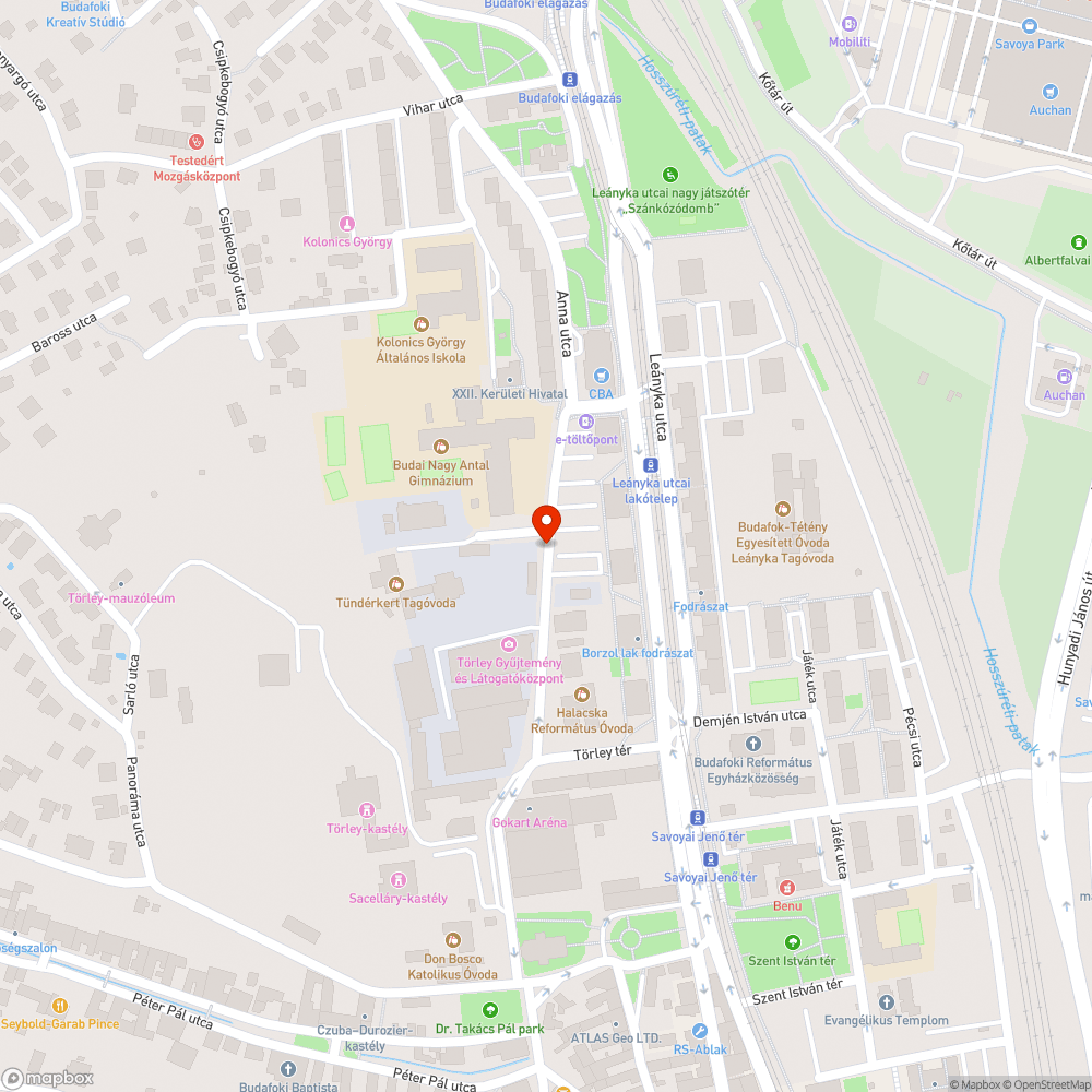 Az Anna nem parkoló bejelentés helye