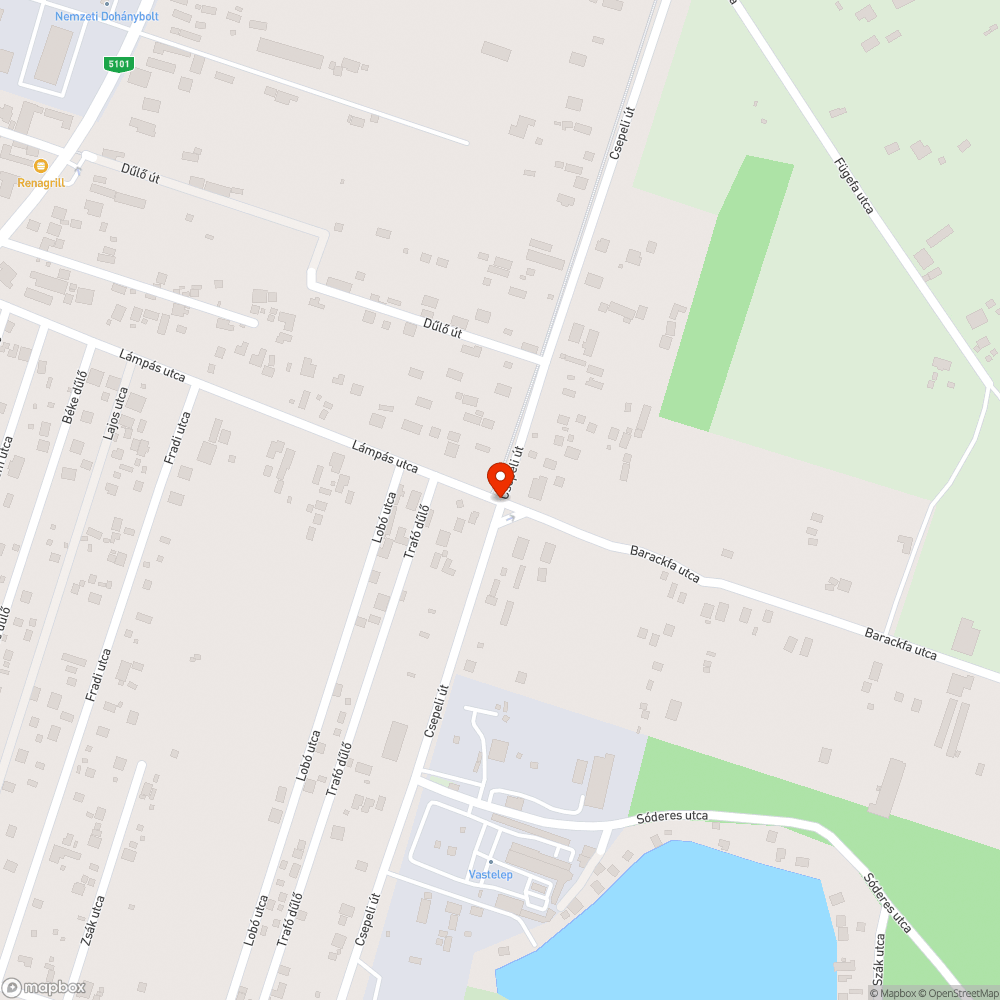 Hiányzó fényterelő bejelentés helye