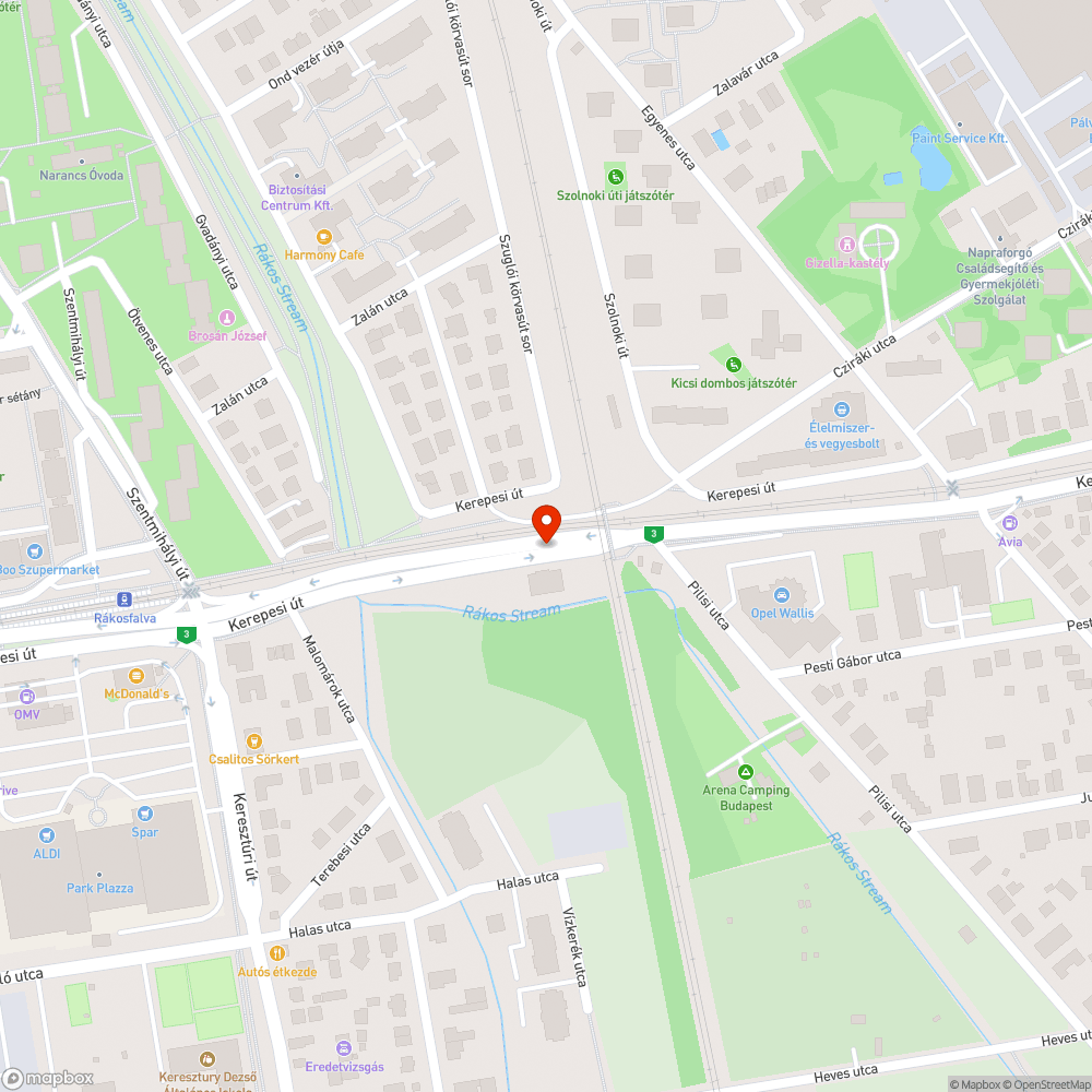 Törött Corsa bejelentés helye