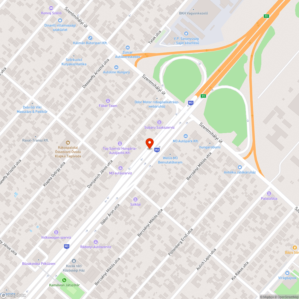 Járműkereskedés által parkolónak használt zöldterület bejelentés helye