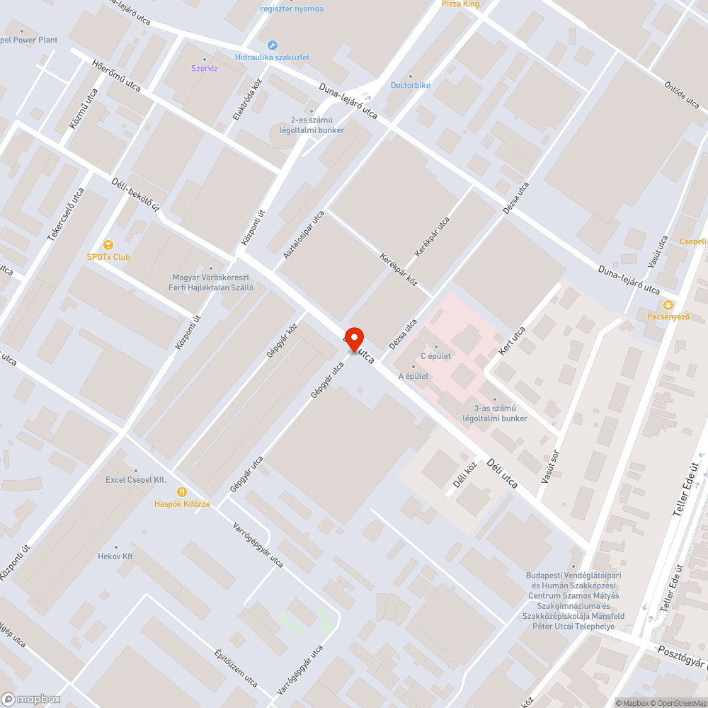 Eltűnt EAK tábla (Gépgyár utca - Déli utca) bejelentés helye