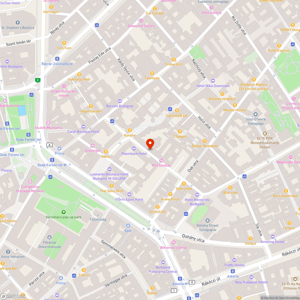 Rumbach Sebestyén utcai zsinagóga előtti járda bejelentés helye