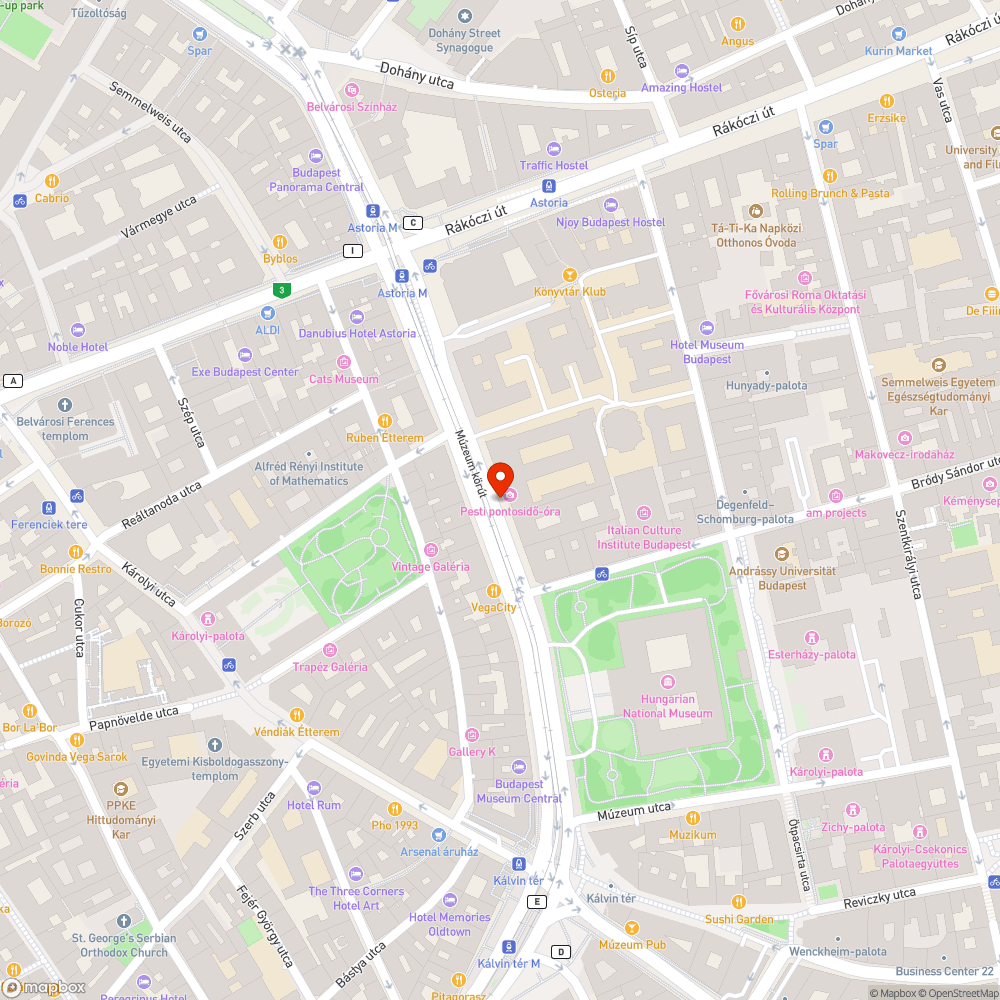 ELTE- Múzeum körút bejelentés helye