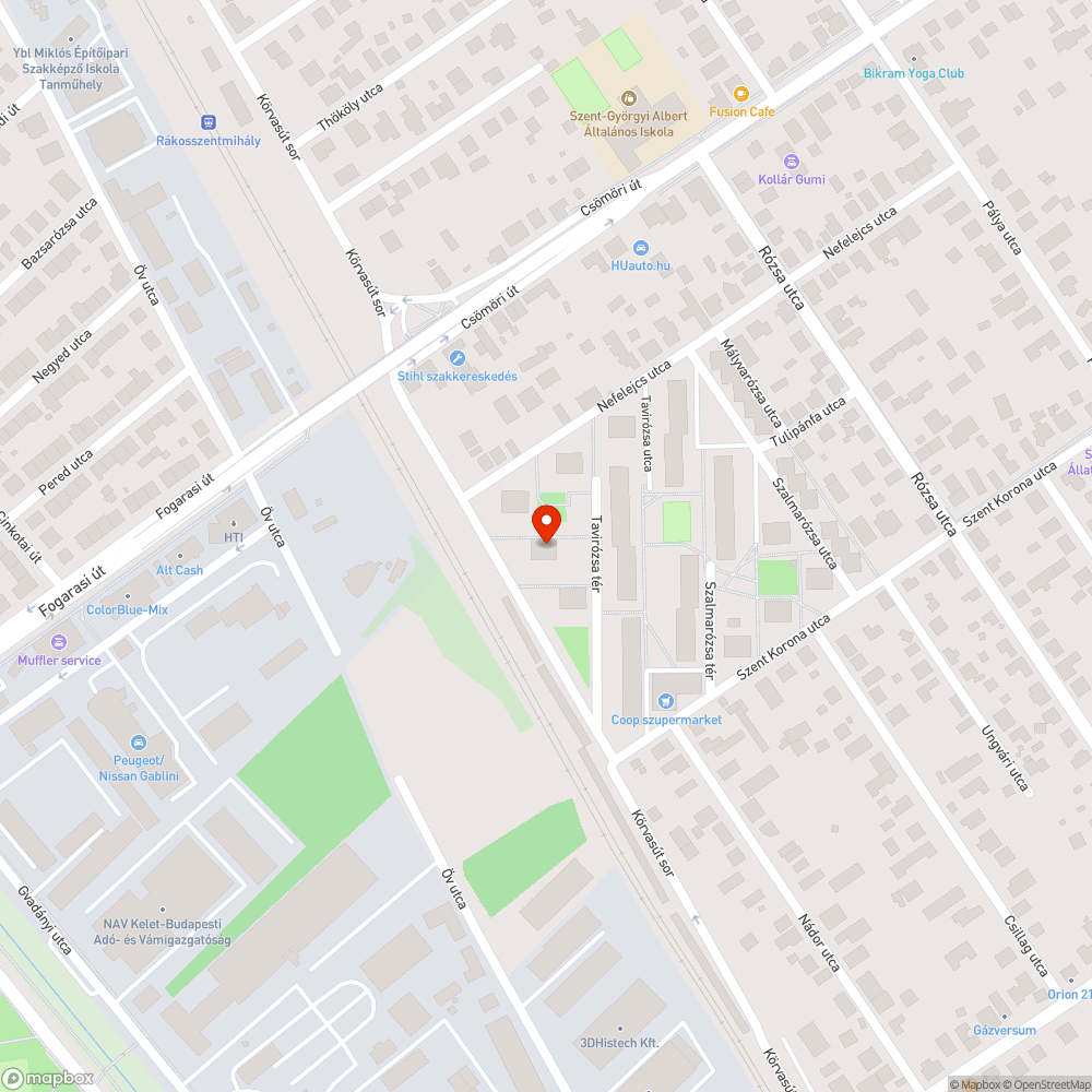 Beszakadt úttest bejelentés helye