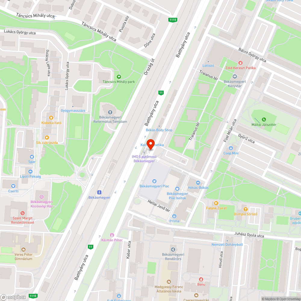 Graffitis, koszos busz bejelentés helye