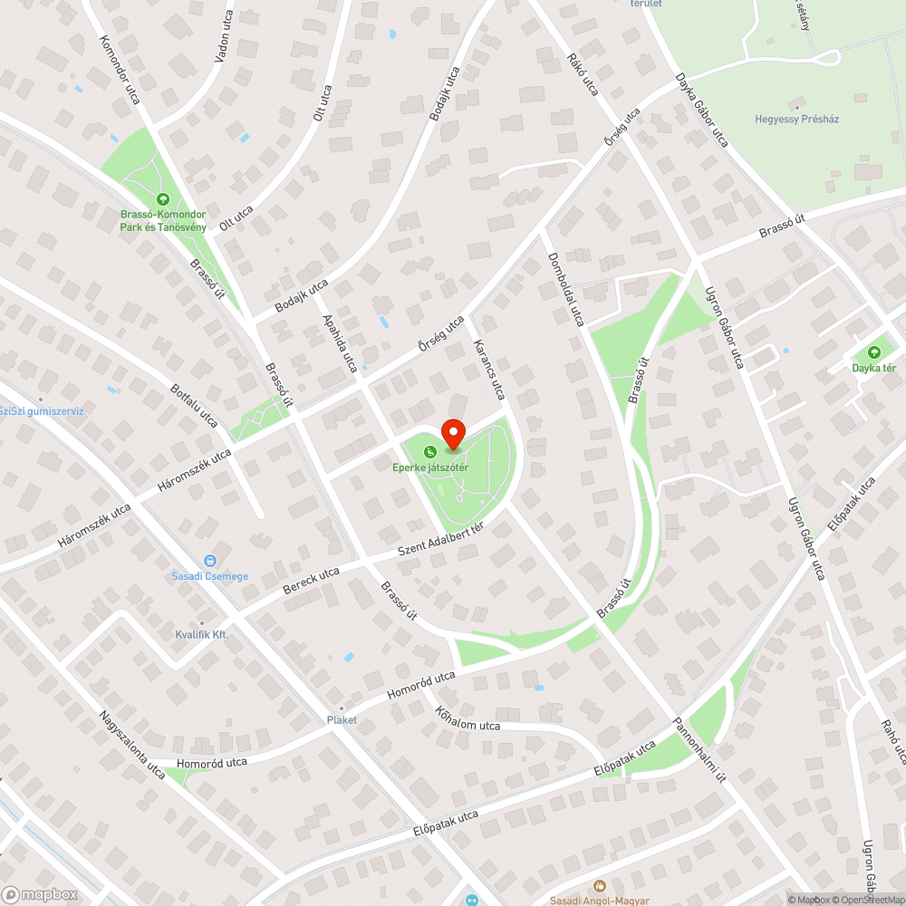 Szent Adalbert téri kopott padok bejelentés helye