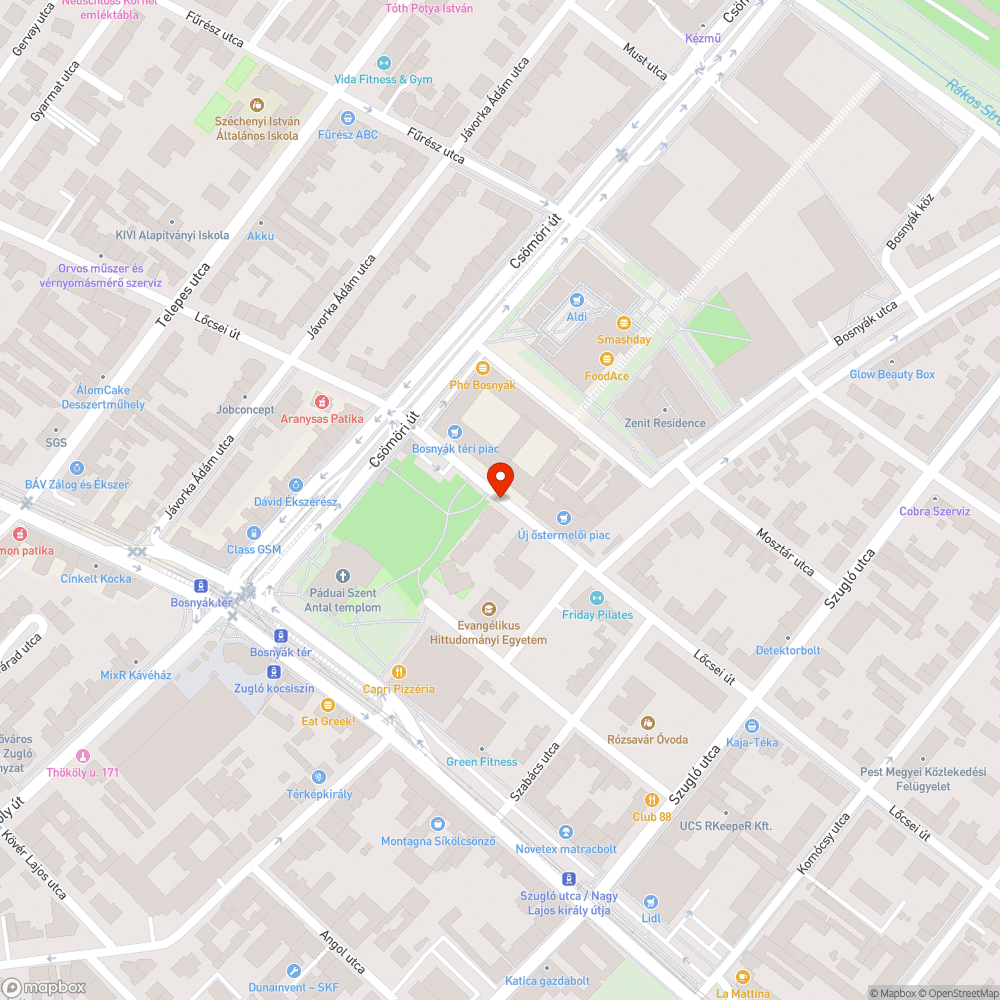 Bosnyák téri világítás hiánya bejelentés helye