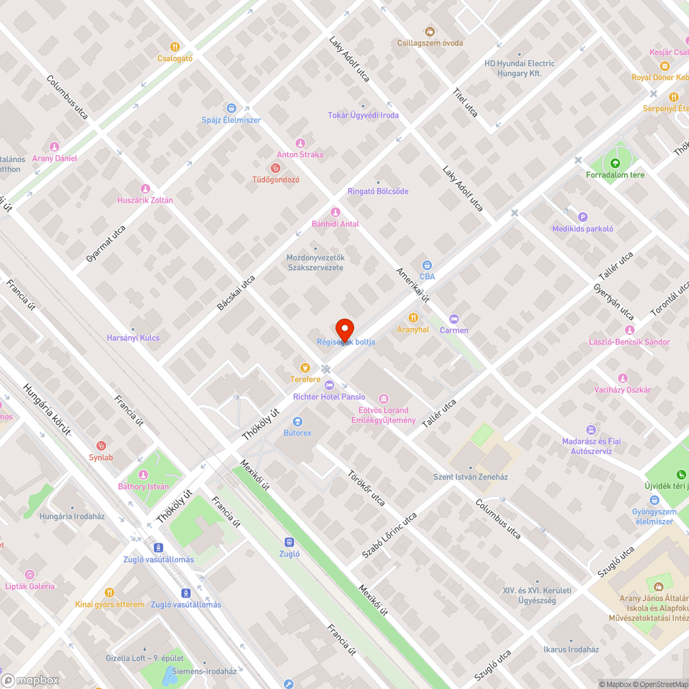 Elviselhetetlen buszsávban lévő kátyúk bejelentés helye