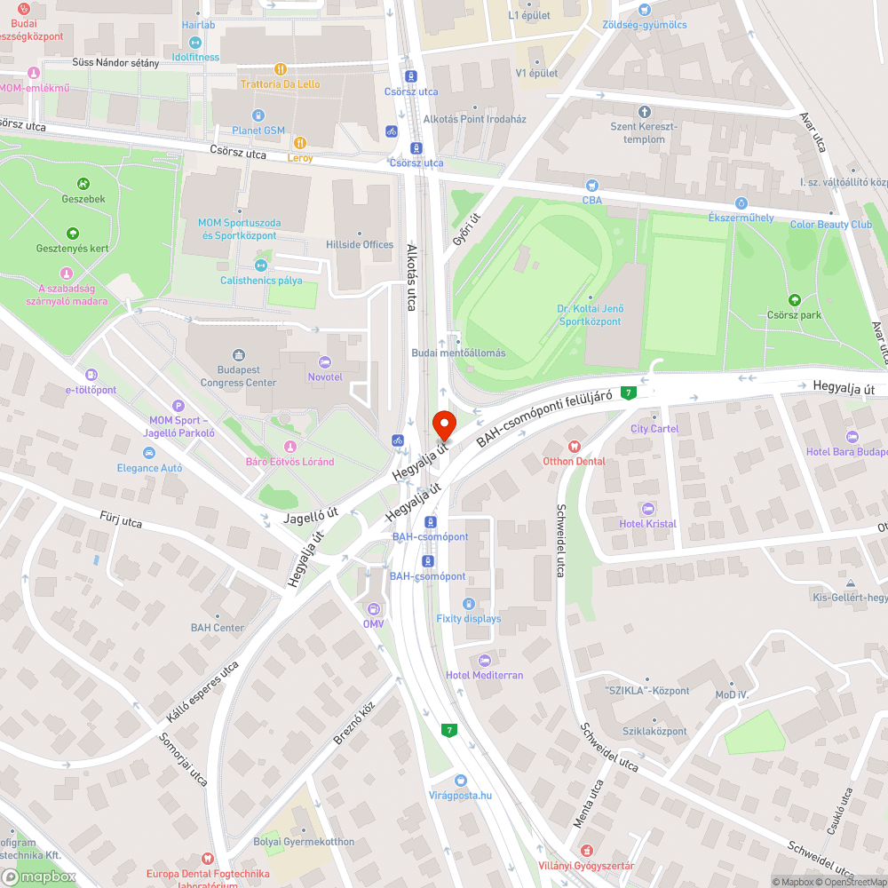 BAH csomópont terelés bejelentés helye