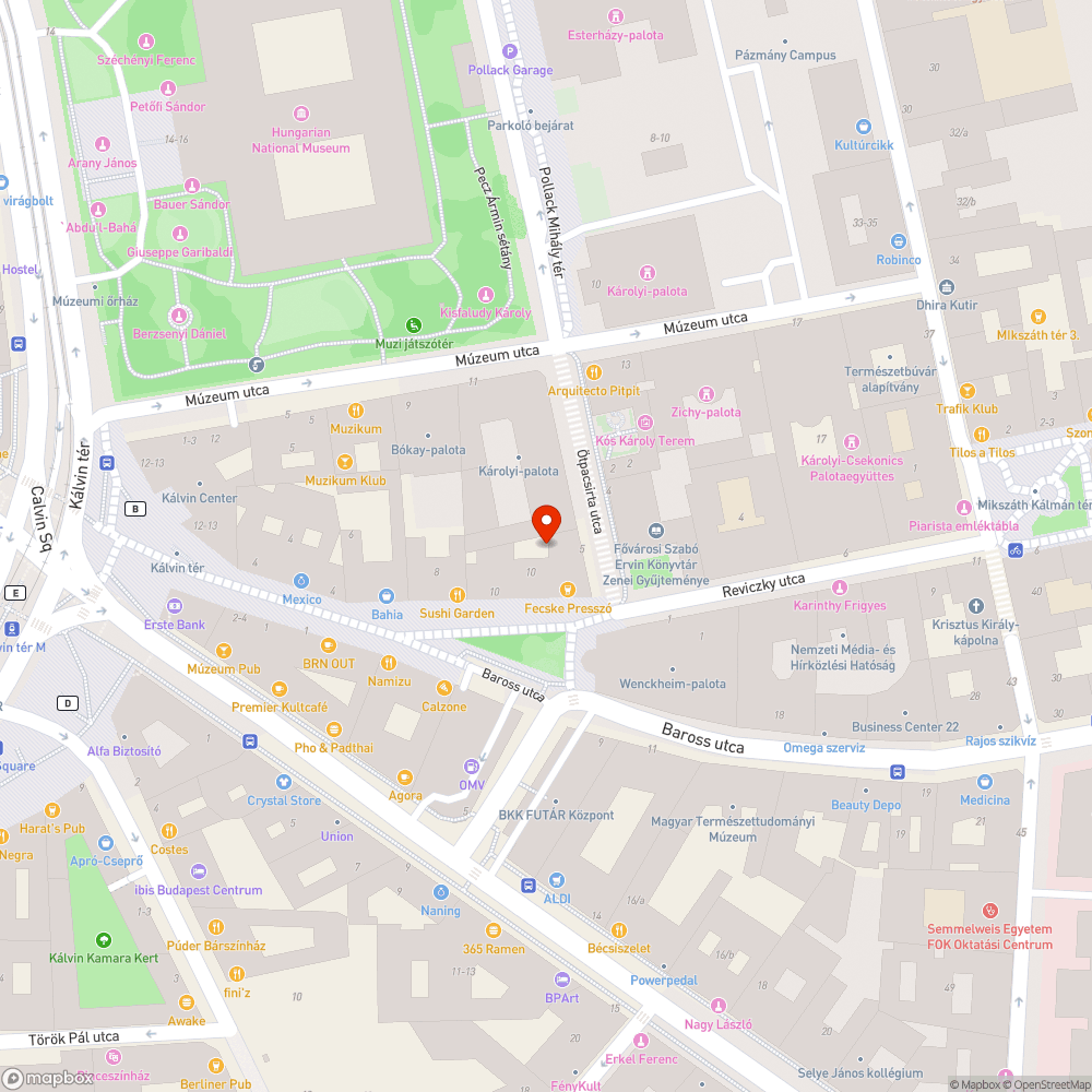 VIII. Baross (sétáló) – mozgó burkolat bejelentés helye