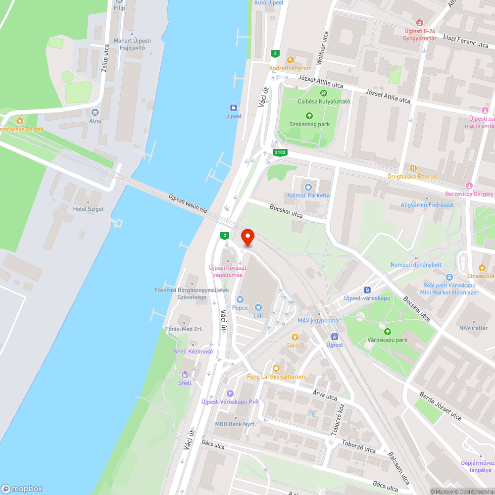 Megrongált(?) tűzcsap bejelentés helye