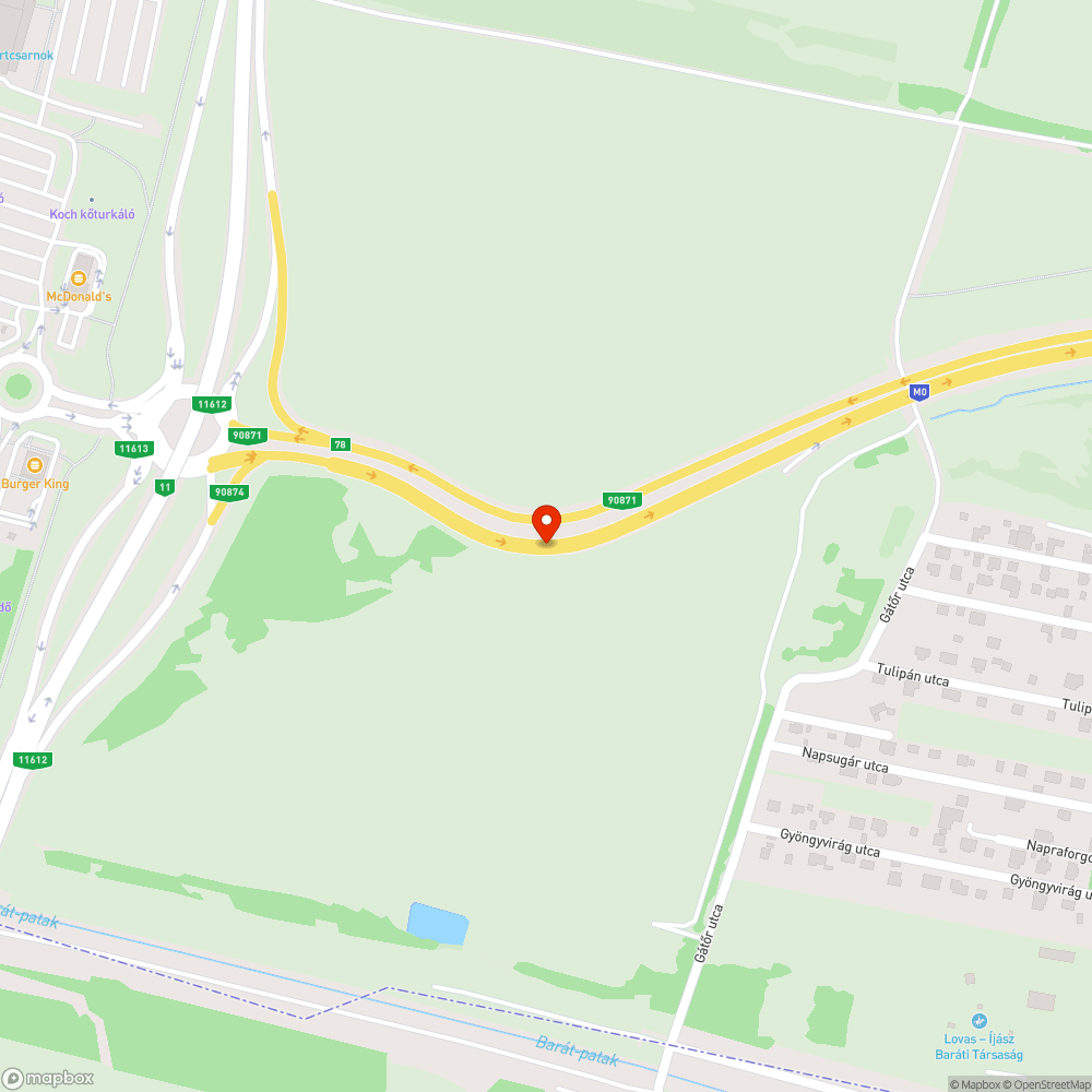 M0 felső burkolat hiányzik bejelentés helye