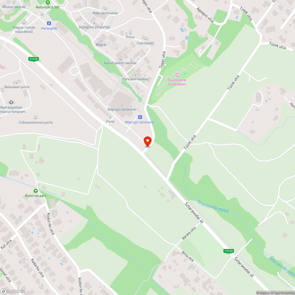 Tegez-Szatarovoda kereszteződésben kidölt tábla bejelentés helye