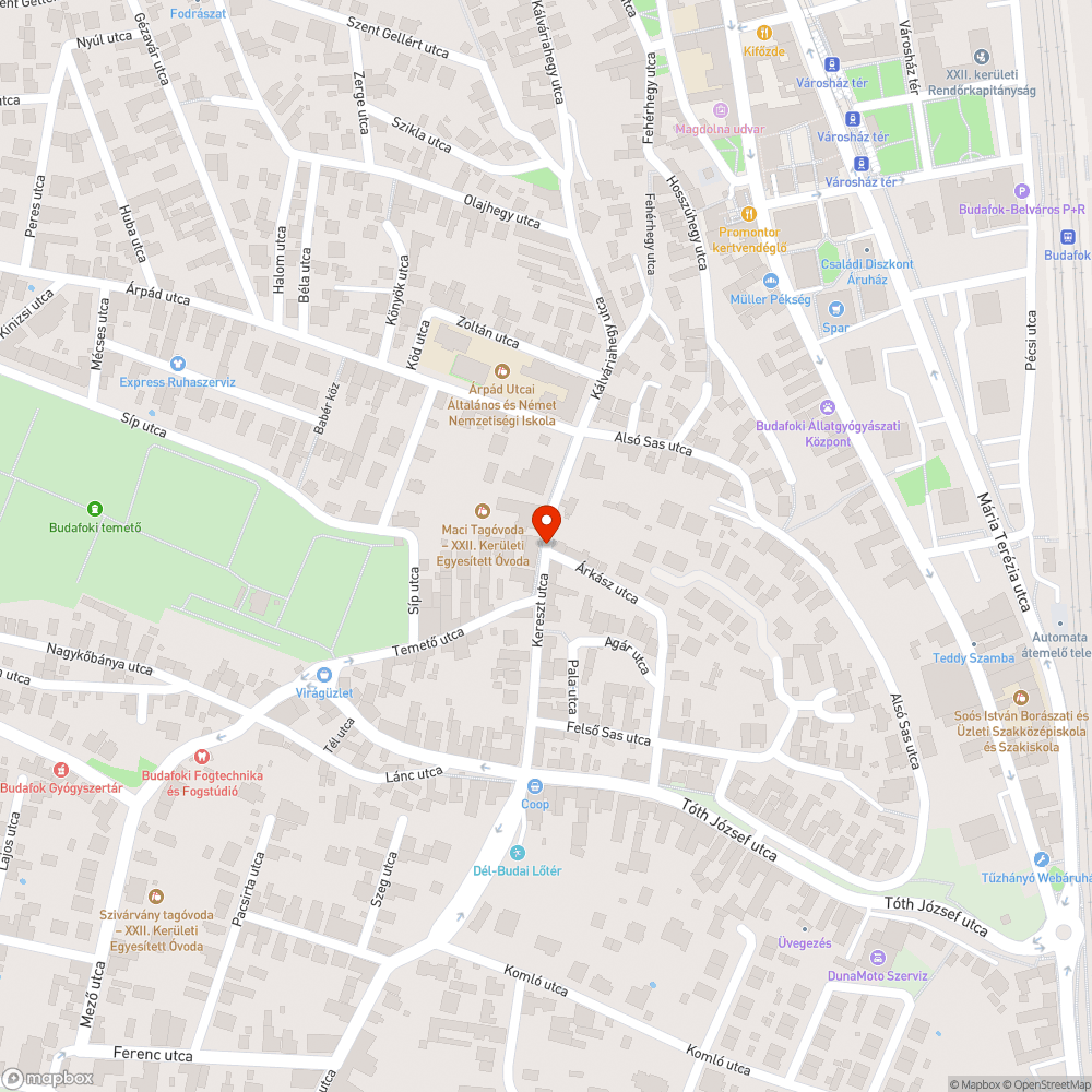 Kiégett égő -  Kereszt u. 6, 1222 bejelentés helye