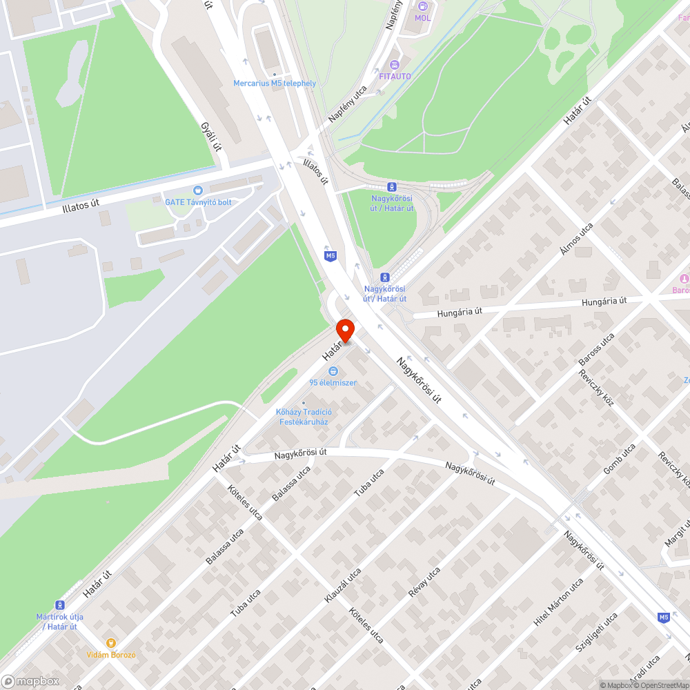 Zebra kopása a Határ úton bejelentés helye