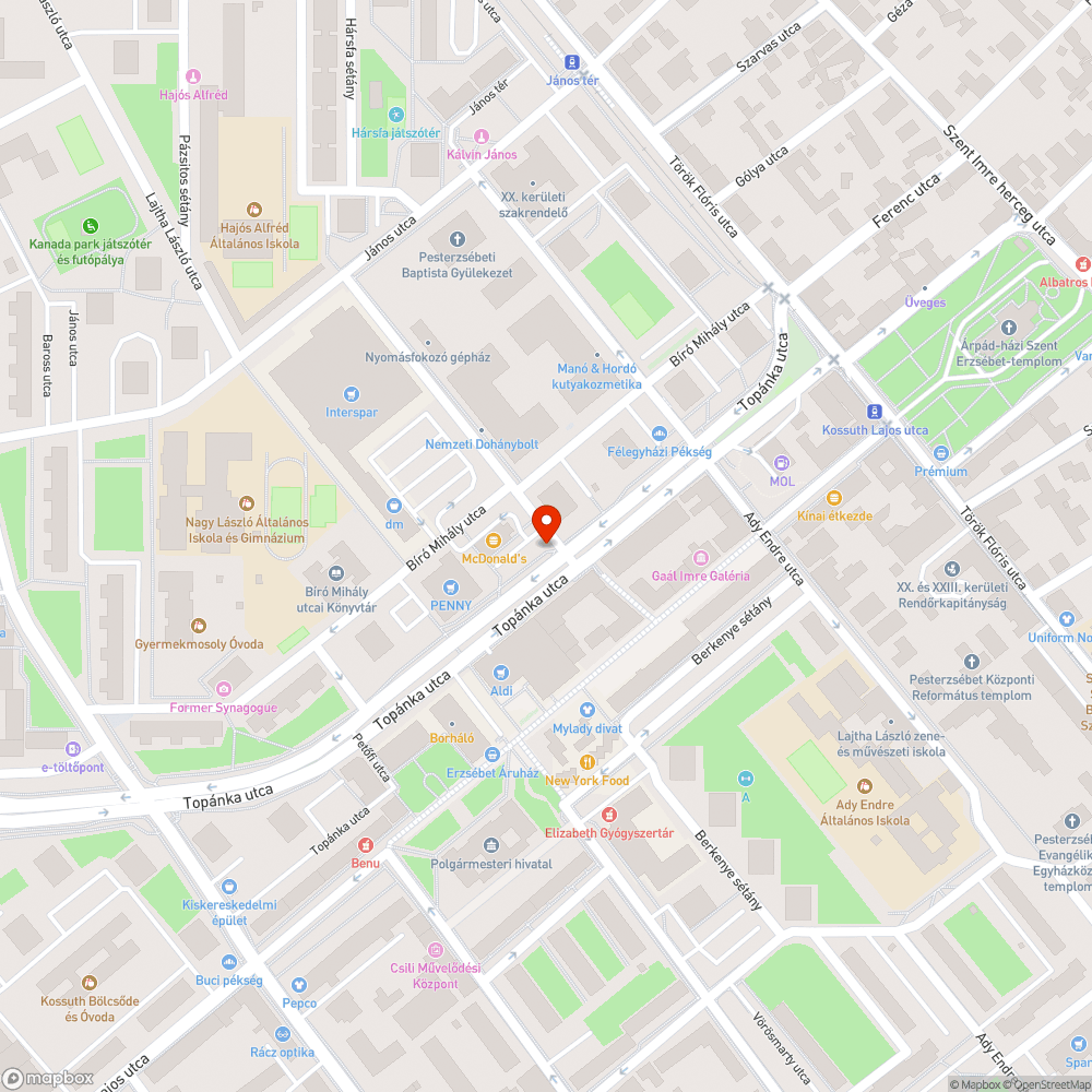 Kiégett lámpa bejelentés helye