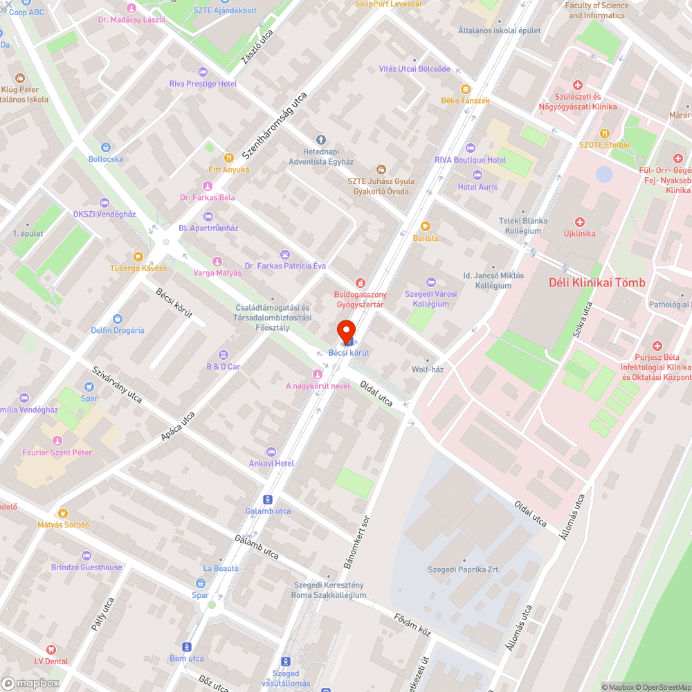 Éles, megrongált oszlop bejelentés helye