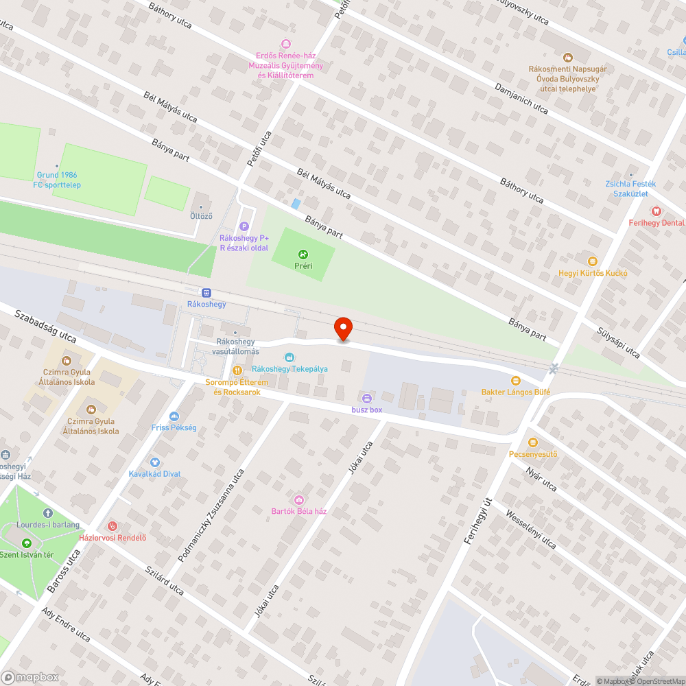 Rákoshegy vasútállomás peronon történt kivitelezés bejelentés helye