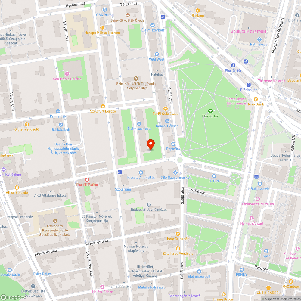 Szőlő utca - Solymár utca közötti park szemetes, elhanyagolt bejelentés helye