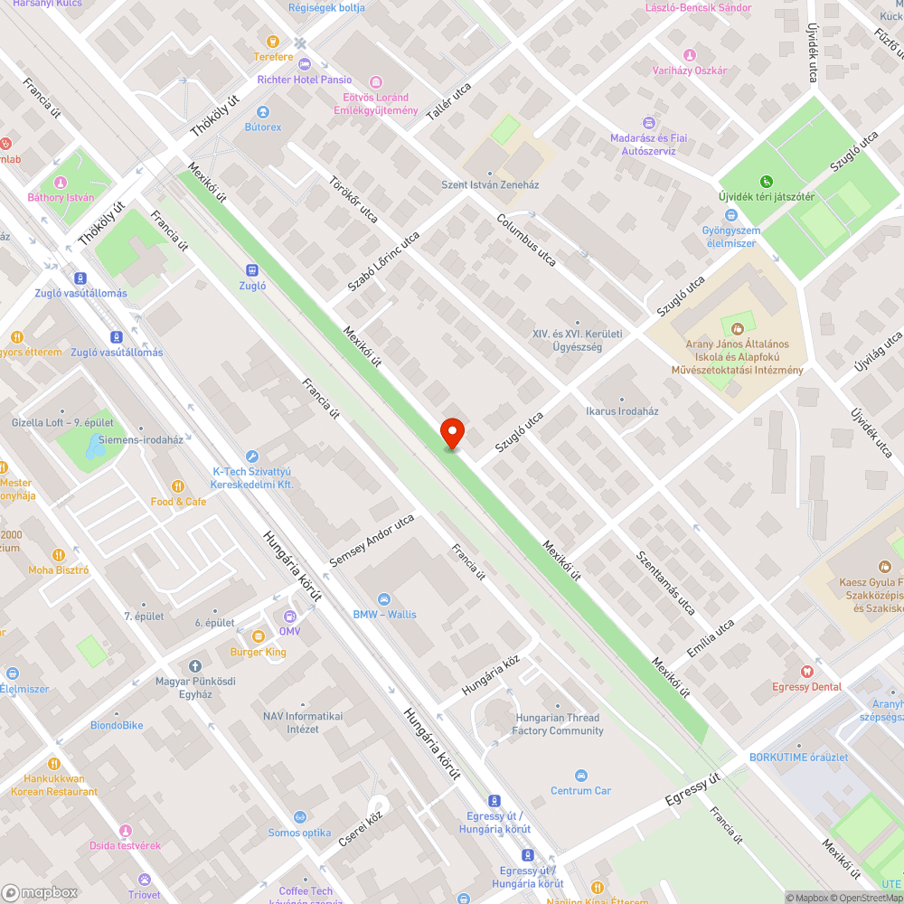 Otthagyott konténerek a Mexikói úton bejelentés helye