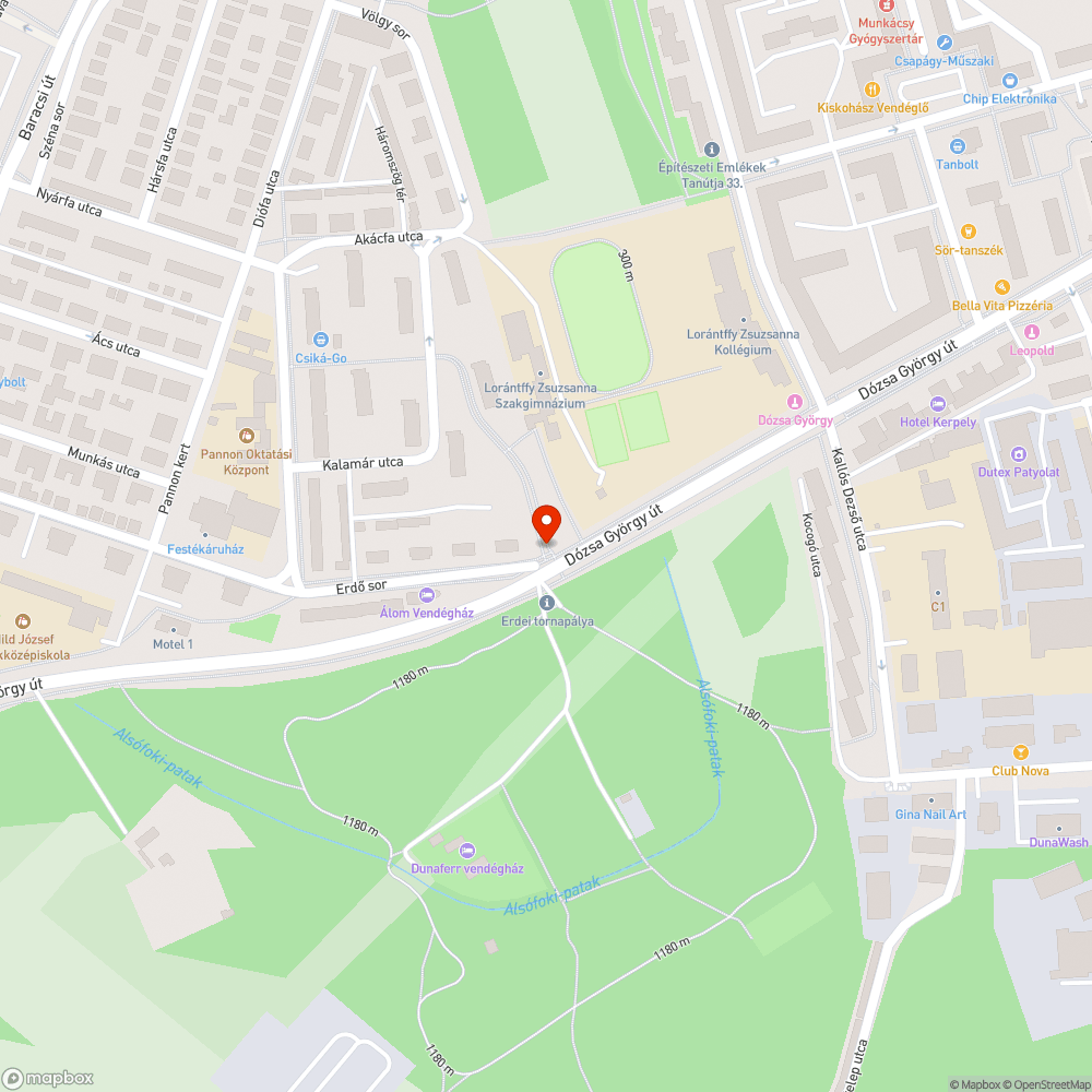 zajos aknatető bejelentés helye