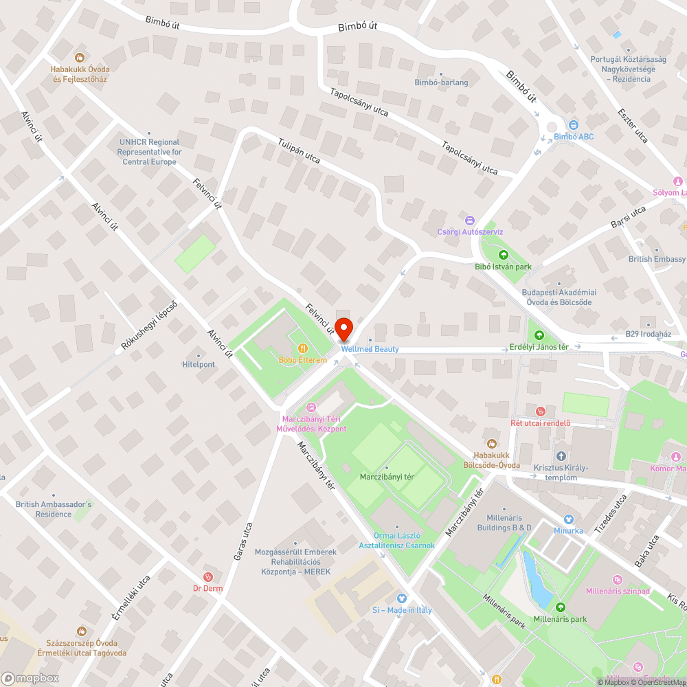 Kidőlt pollerek a Marczibányi téren bejelentés helye