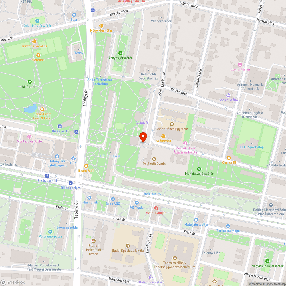 Üvegszilánk az óvoda mellett a járdán és az úton bejelentés helye