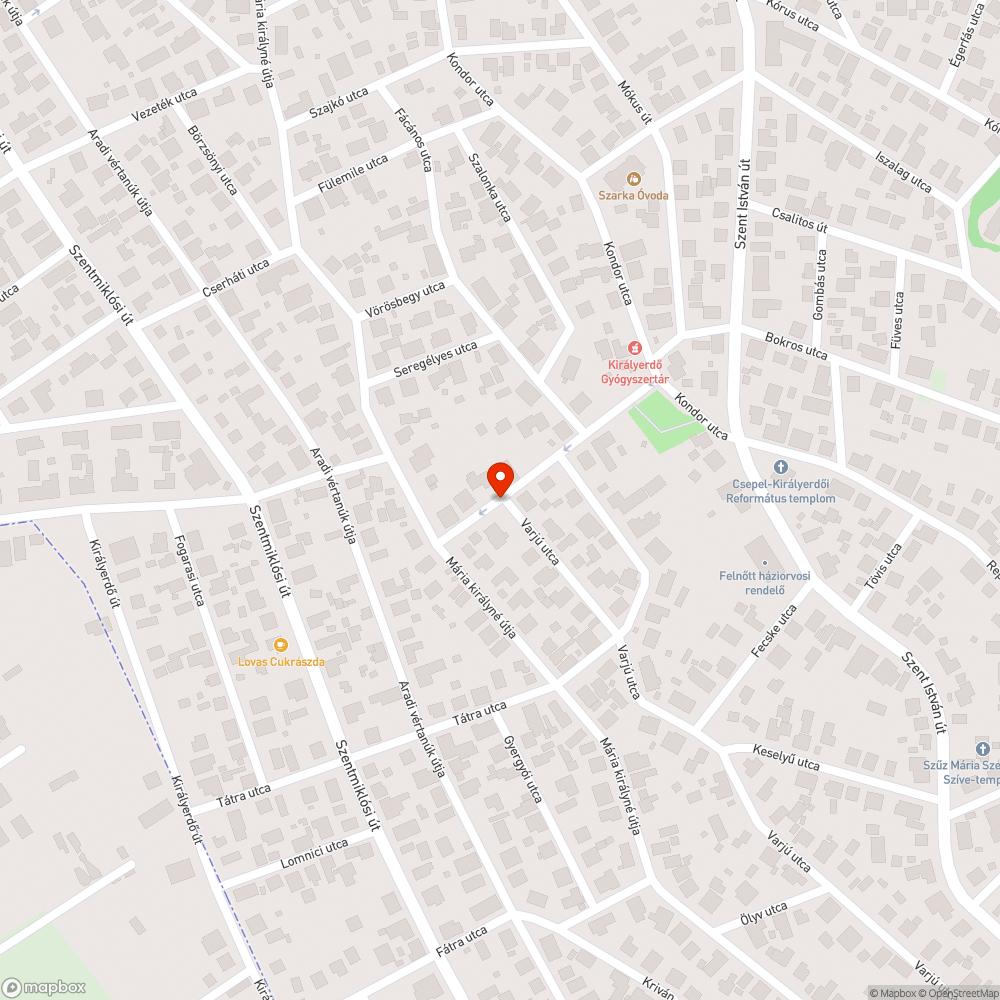 Kidöntött tábla (XXI. kerület Vércse utca) bejelentés helye